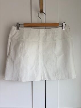 Wilsons Leather White Leather Mini Skirt | 8